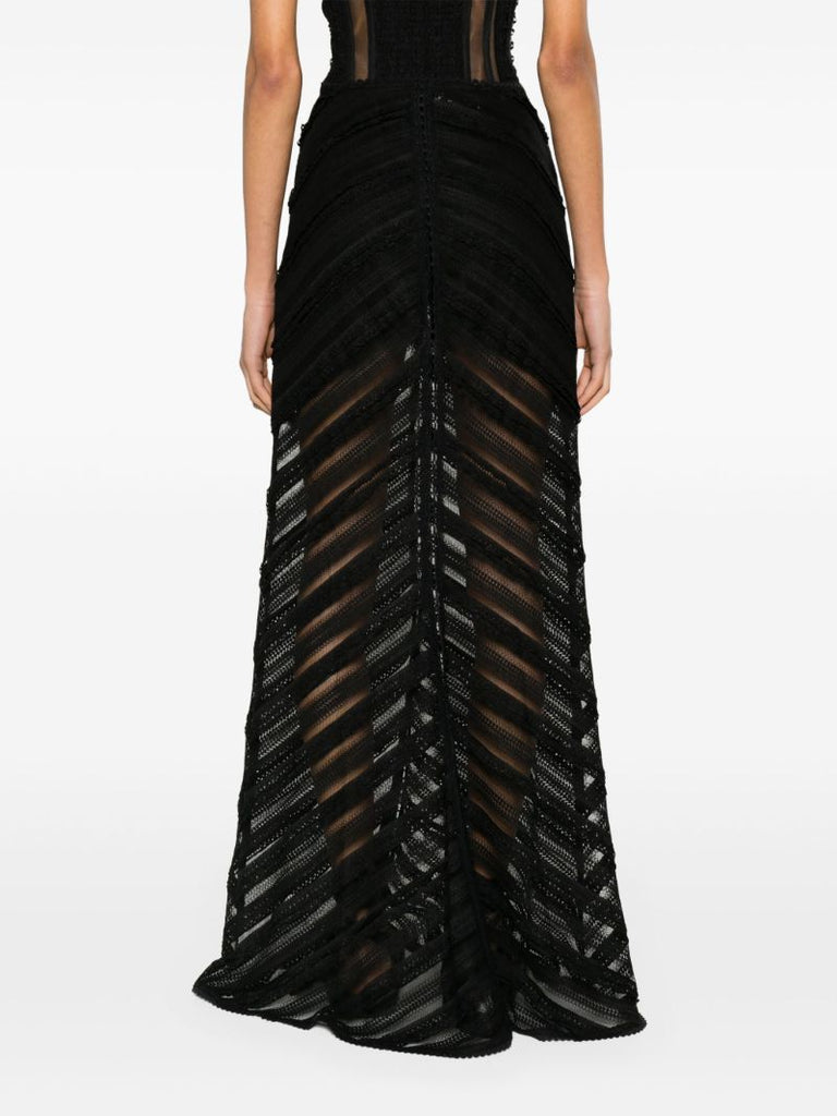 Black Oumary Lace Maxi Skirt