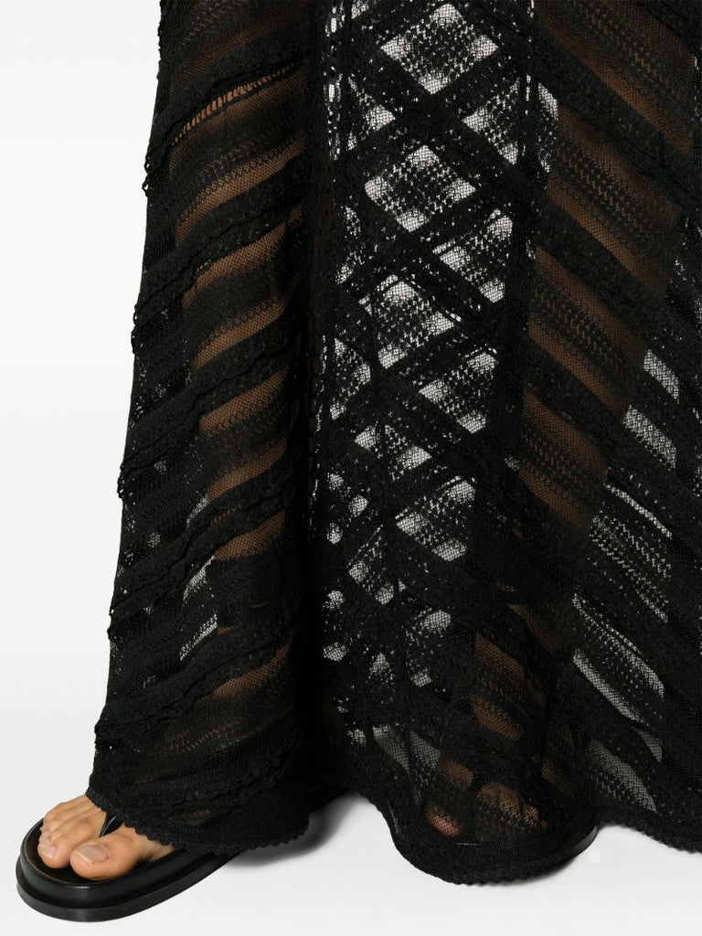 Black Oumary Lace Maxi Skirt