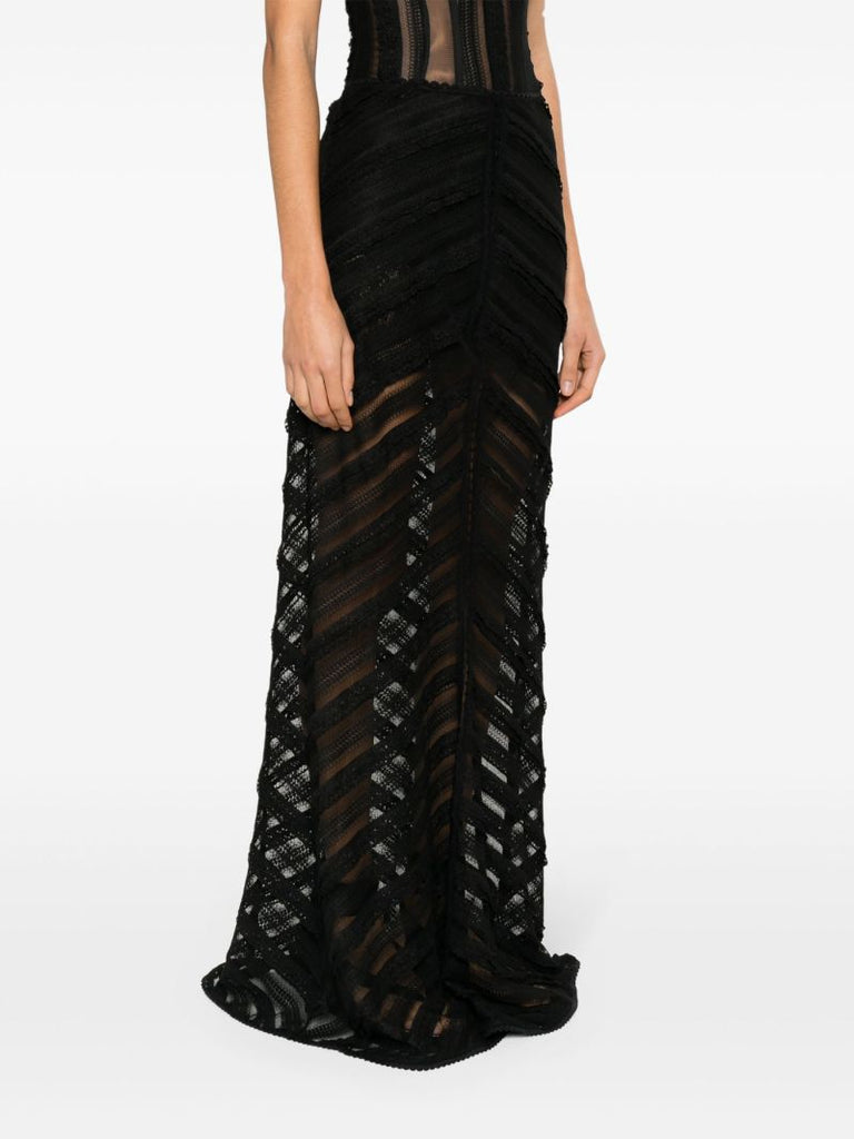 Black Oumary Lace Maxi Skirt