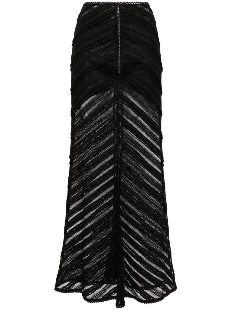 Black Oumary Lace Maxi Skirt
