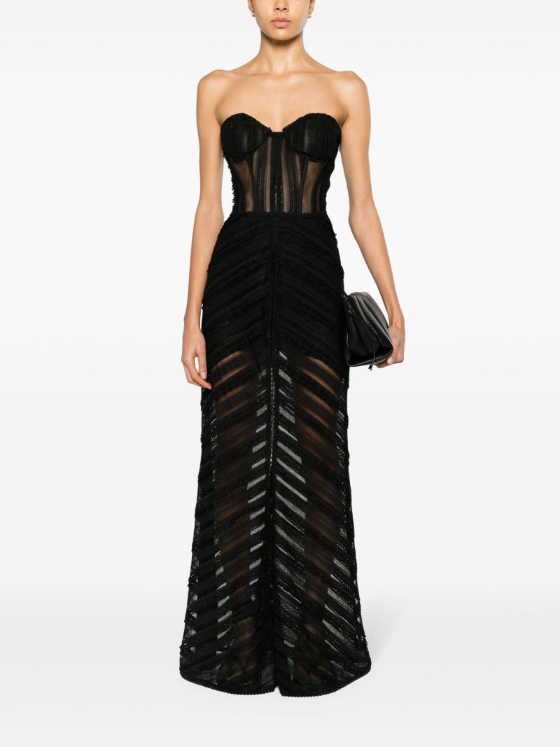 Black Oumary Lace Maxi Skirt