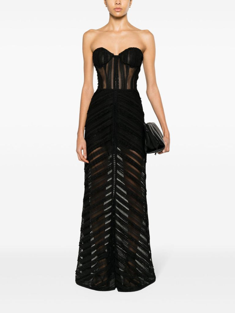 Black Oumary Lace Maxi Skirt
