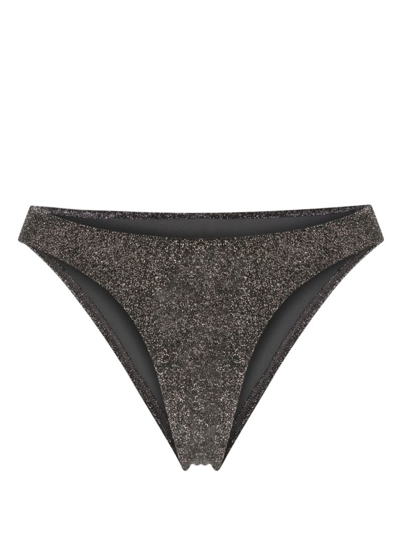 Grey High Cut Lurex Bikini Bottom
