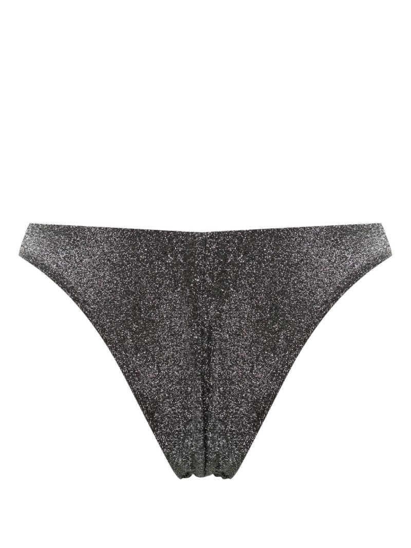 Grey High Cut Lurex Bikini Bottom