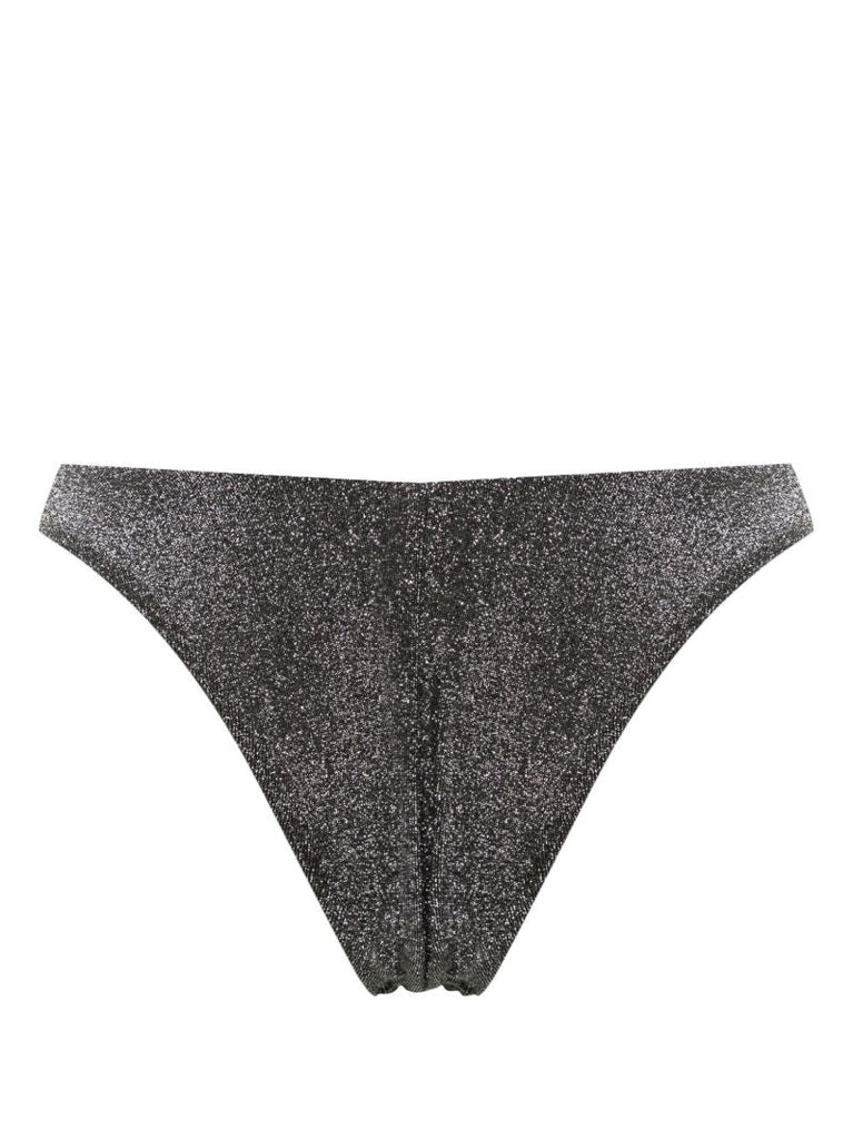 Grey High Cut Lurex Bikini Bottom
