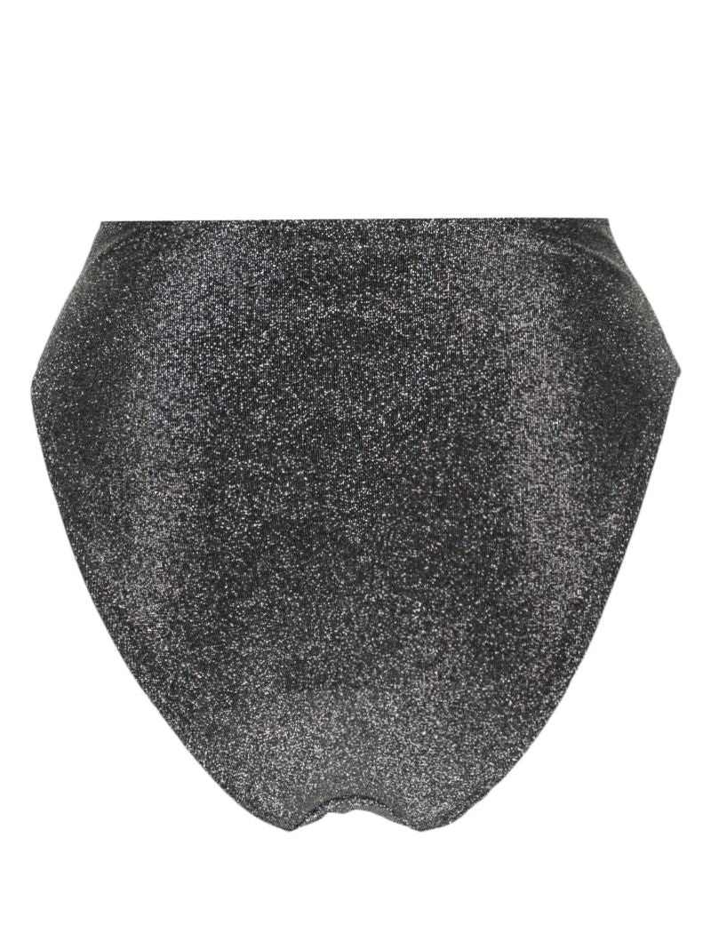 Grey High Waist Lurex Bikini Bottom