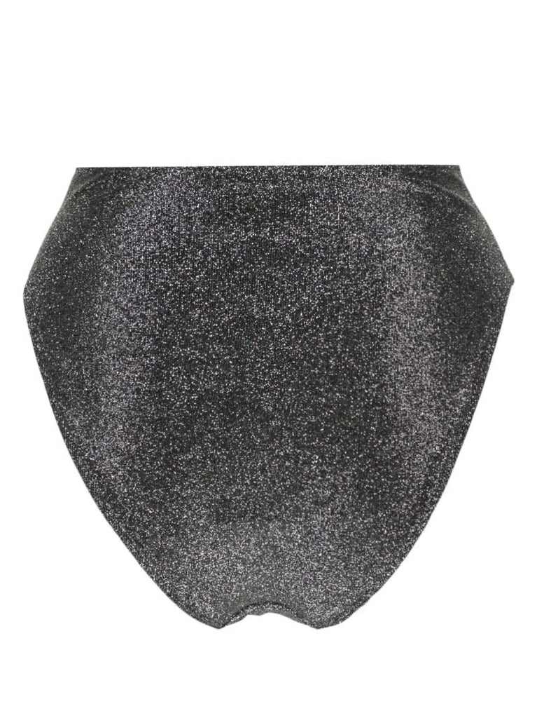Grey High Waist Lurex Bikini Bottom