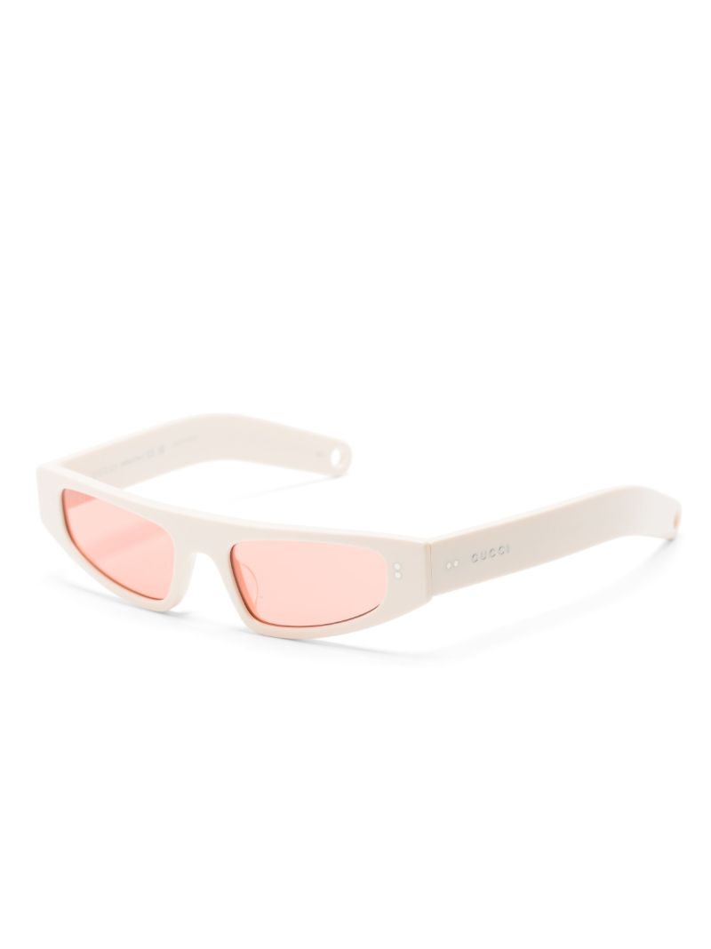 White Logo-print Rectangle-frame Sunglasses