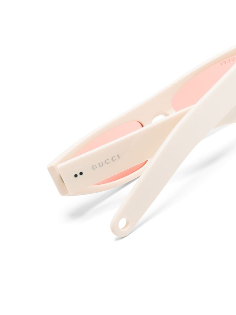 White Logo-print Rectangle-frame Sunglasses
