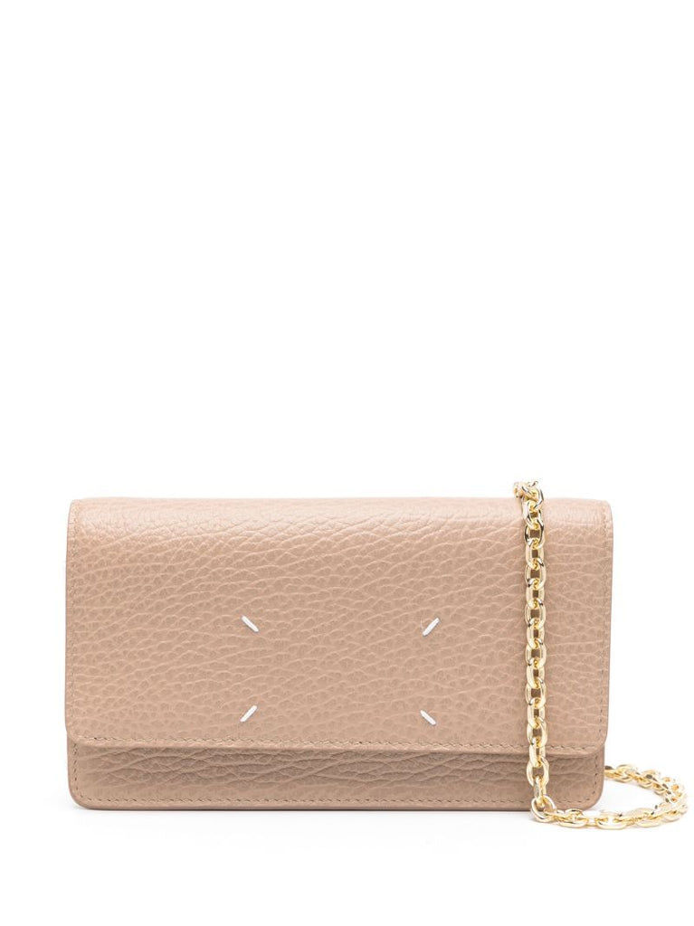Brown Four Stitch Leather Cross Body Bag