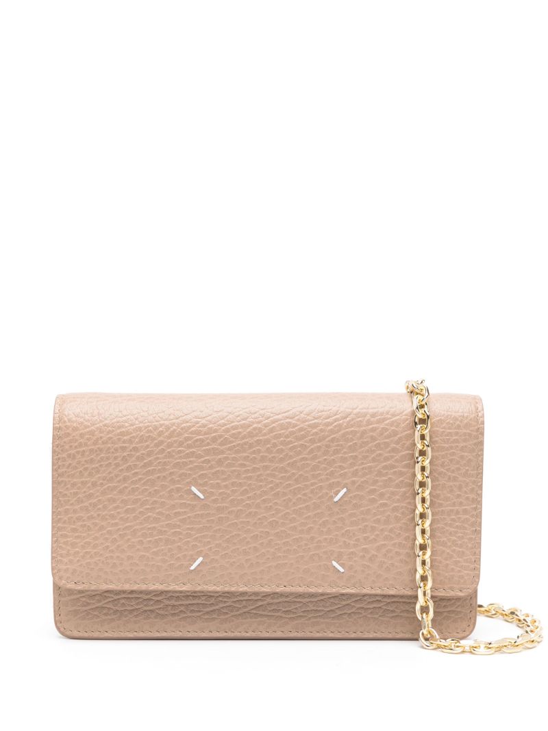 Brown Four Stitch Leather Cross Body Bag