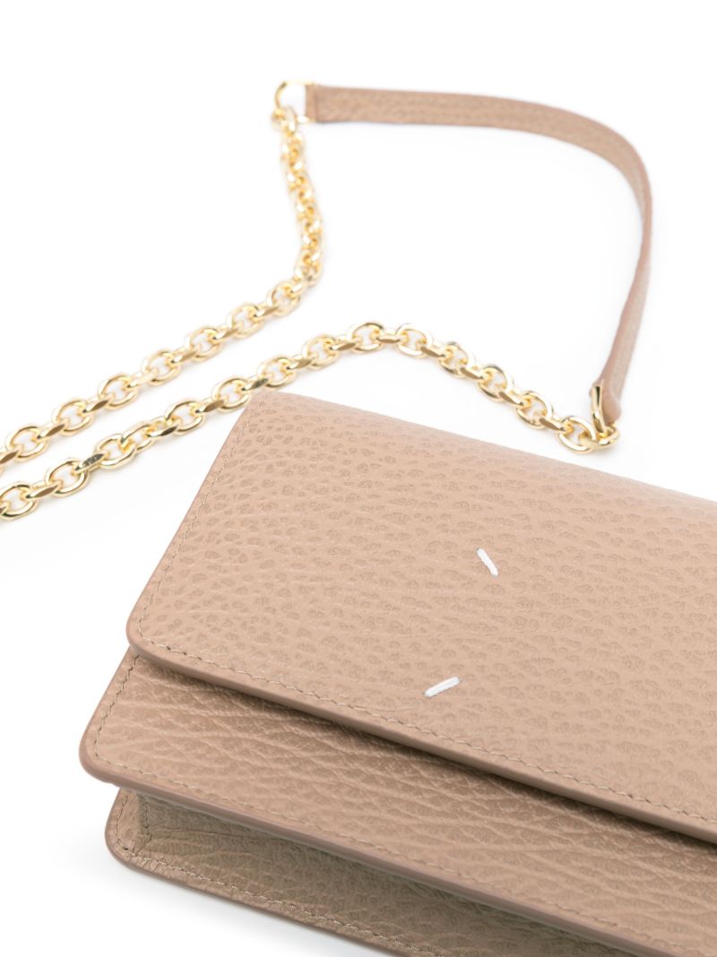 Brown Four Stitch Leather Cross Body Bag