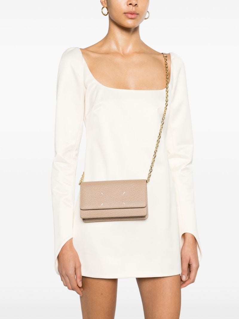 Brown Four Stitch Leather Cross Body Bag