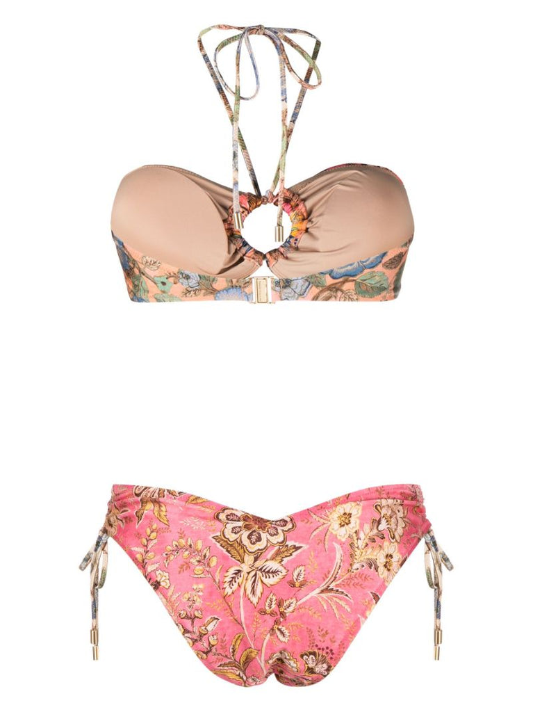 Multicolour Junie Halterneck Bikini Set