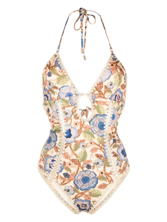 Multicolour Junie Crochet Trim Swimsuit