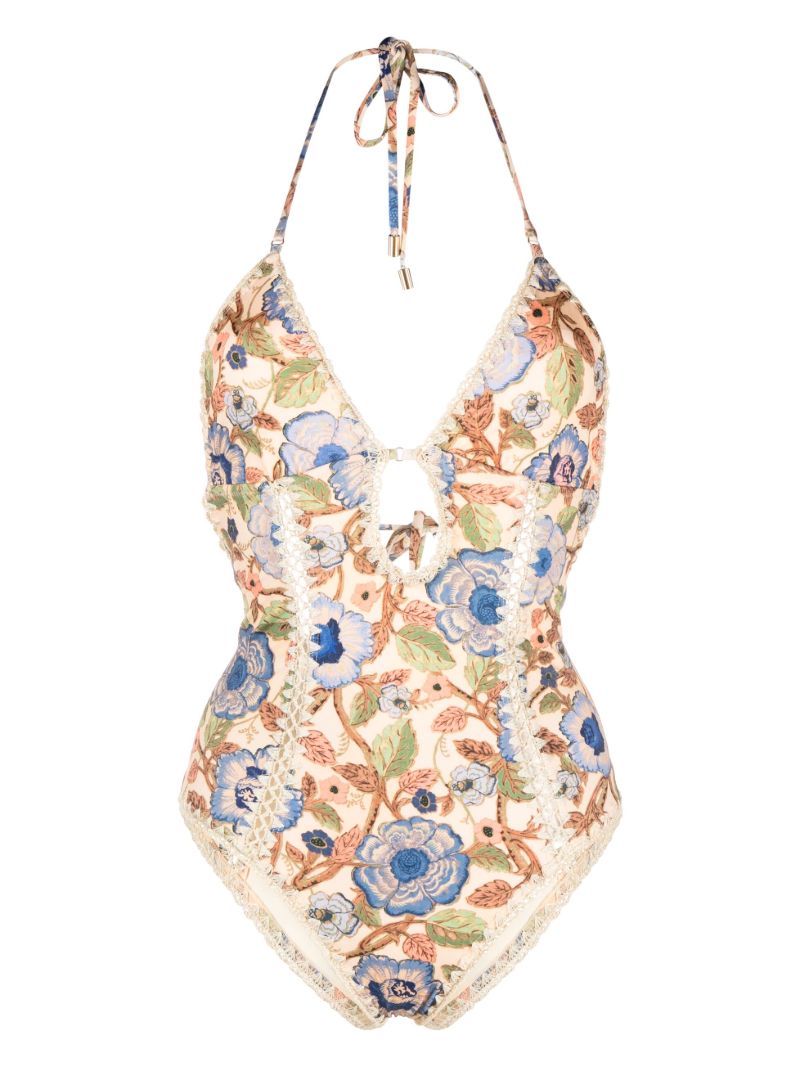 Multicolour Junie Crochet Trim Swimsuit
