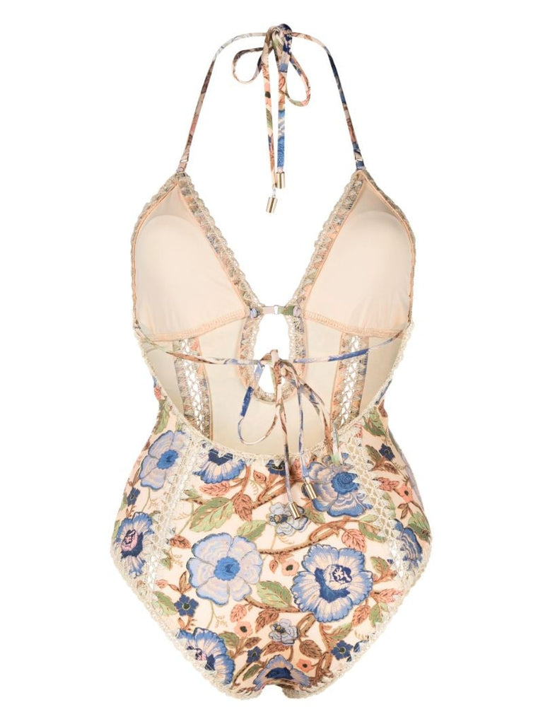 Multicolour Junie Crochet Trim Swimsuit
