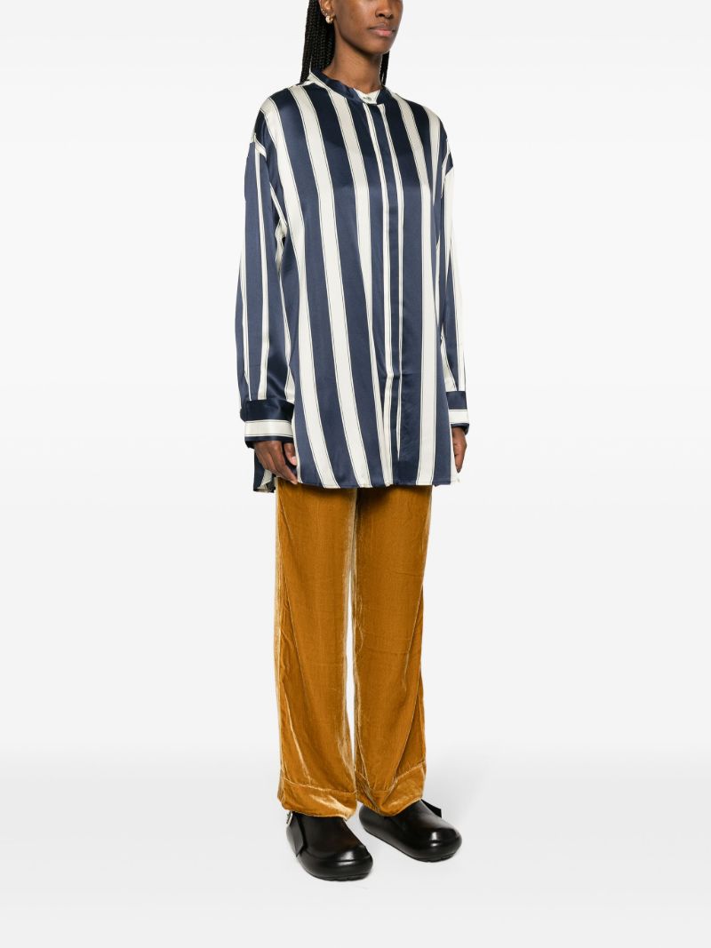Blue Mantera Striped Silk Shirt