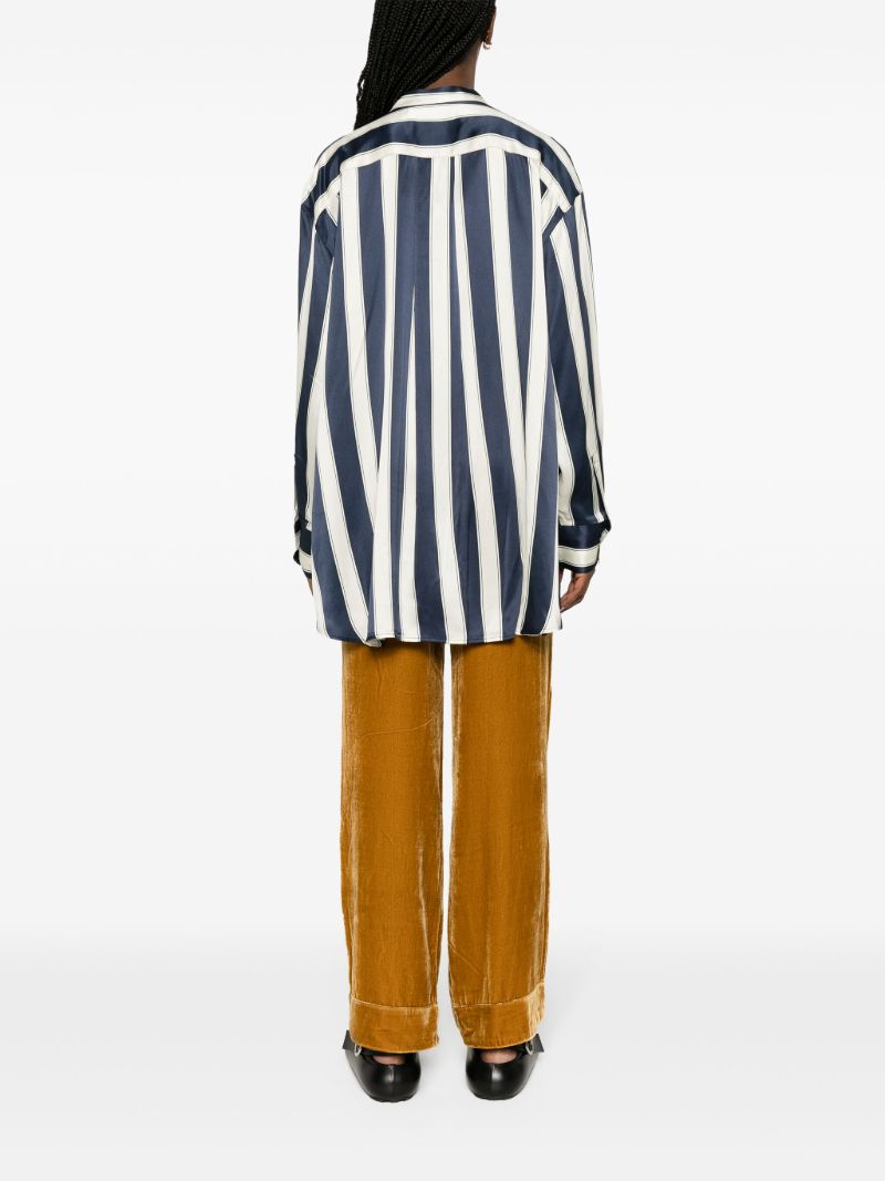 Blue Mantera Striped Silk Shirt