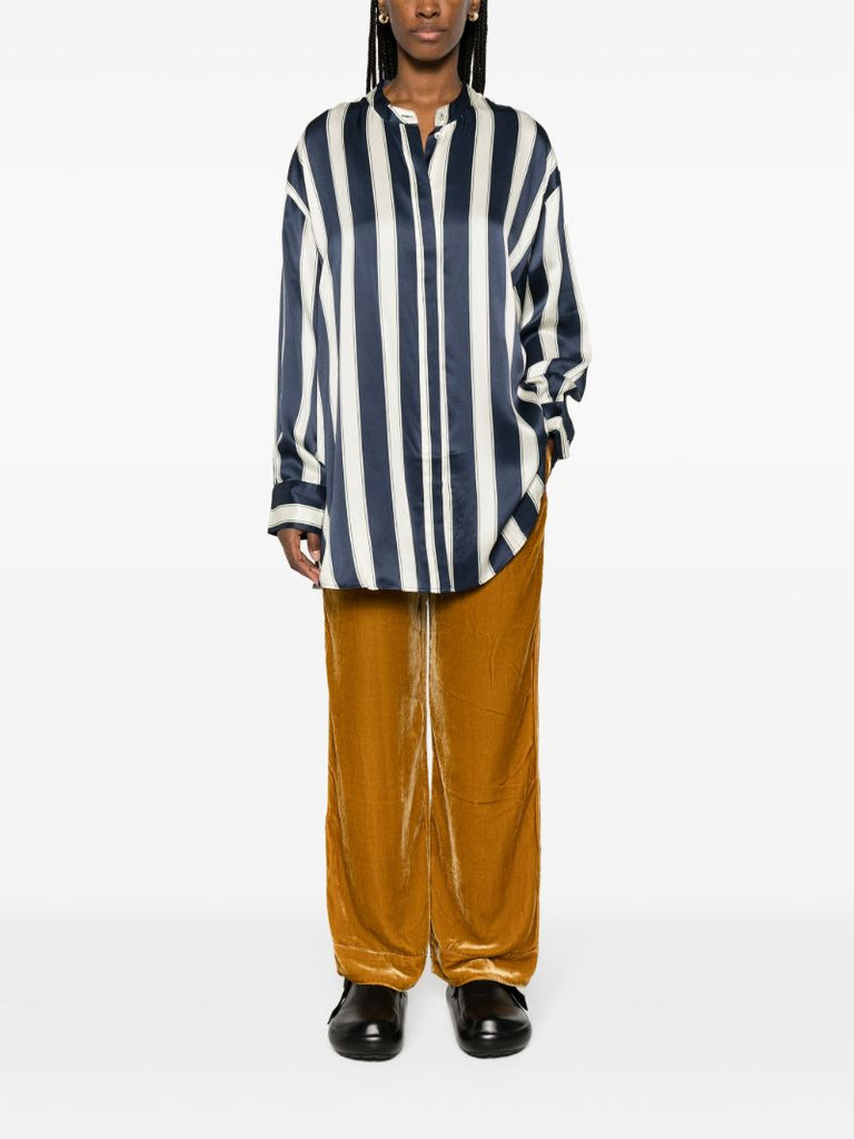Blue Mantera Striped Silk Shirt