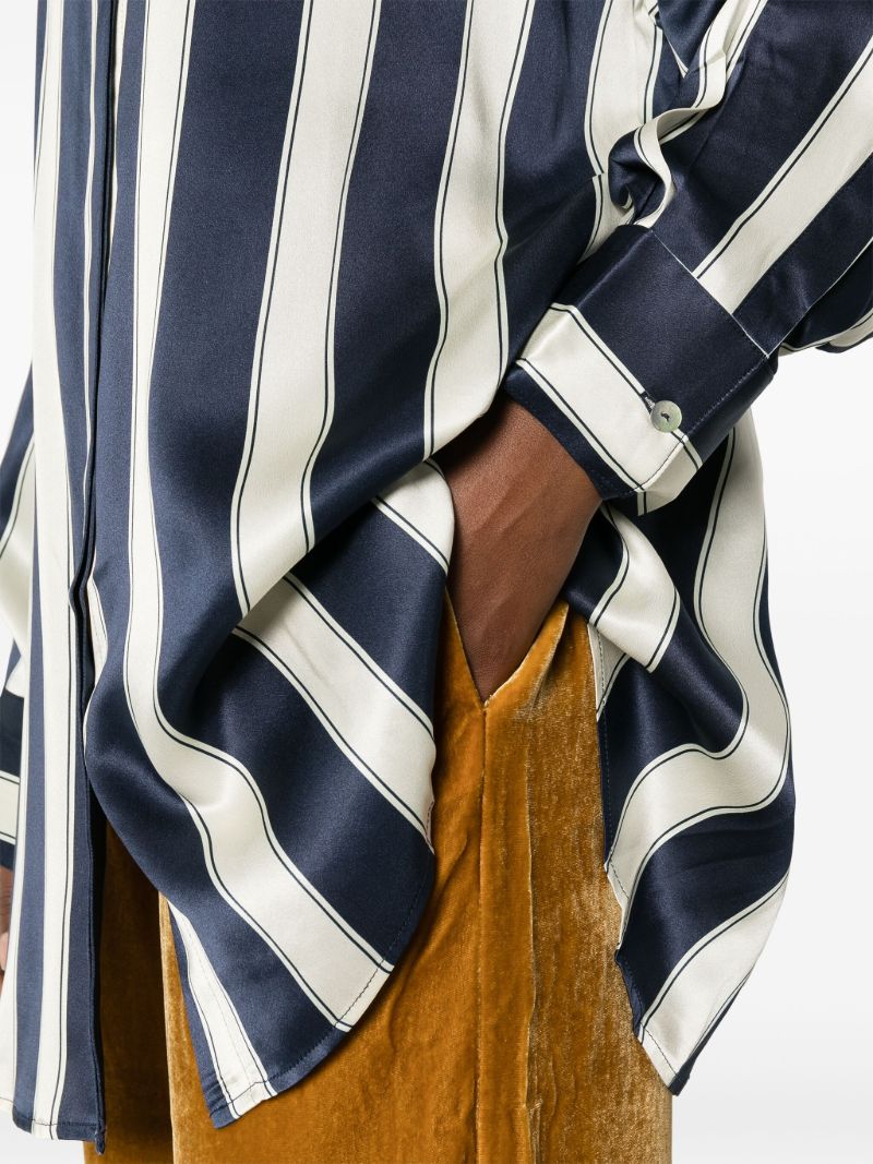 Blue Mantera Striped Silk Shirt