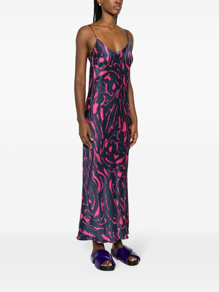 Navy Lyon Silk Maxi Dress