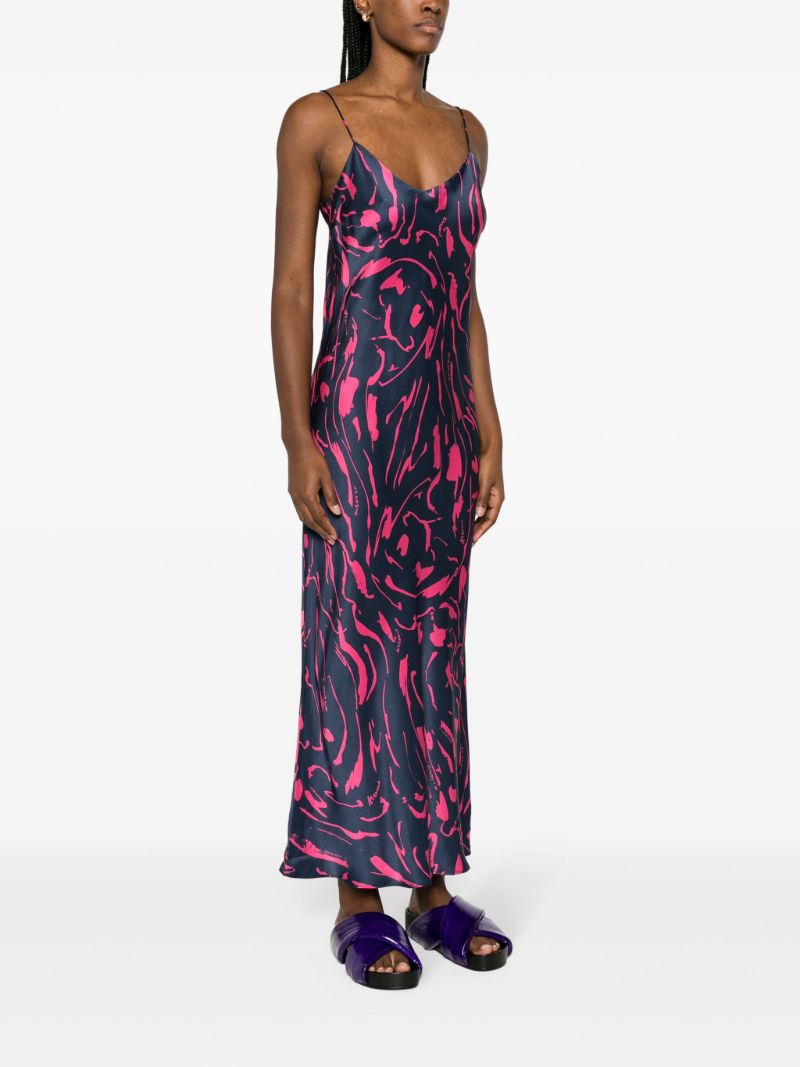 Navy Lyon Silk Maxi Dress