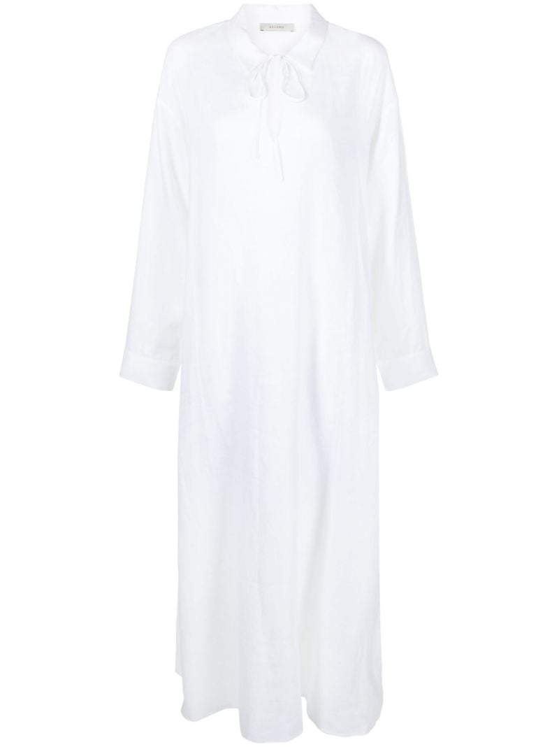 White Lisbon Linen Shirt Dress