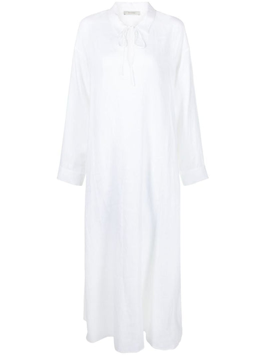 White Lisbon Linen Shirt Dress