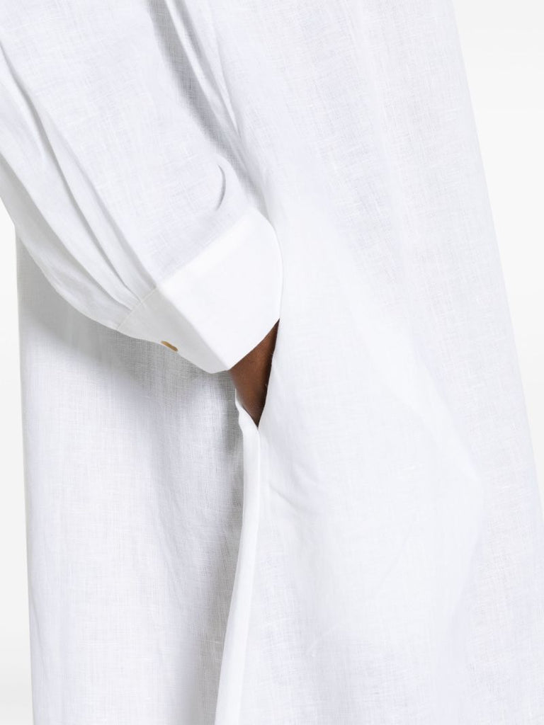 White Lisbon Linen Shirt Dress
