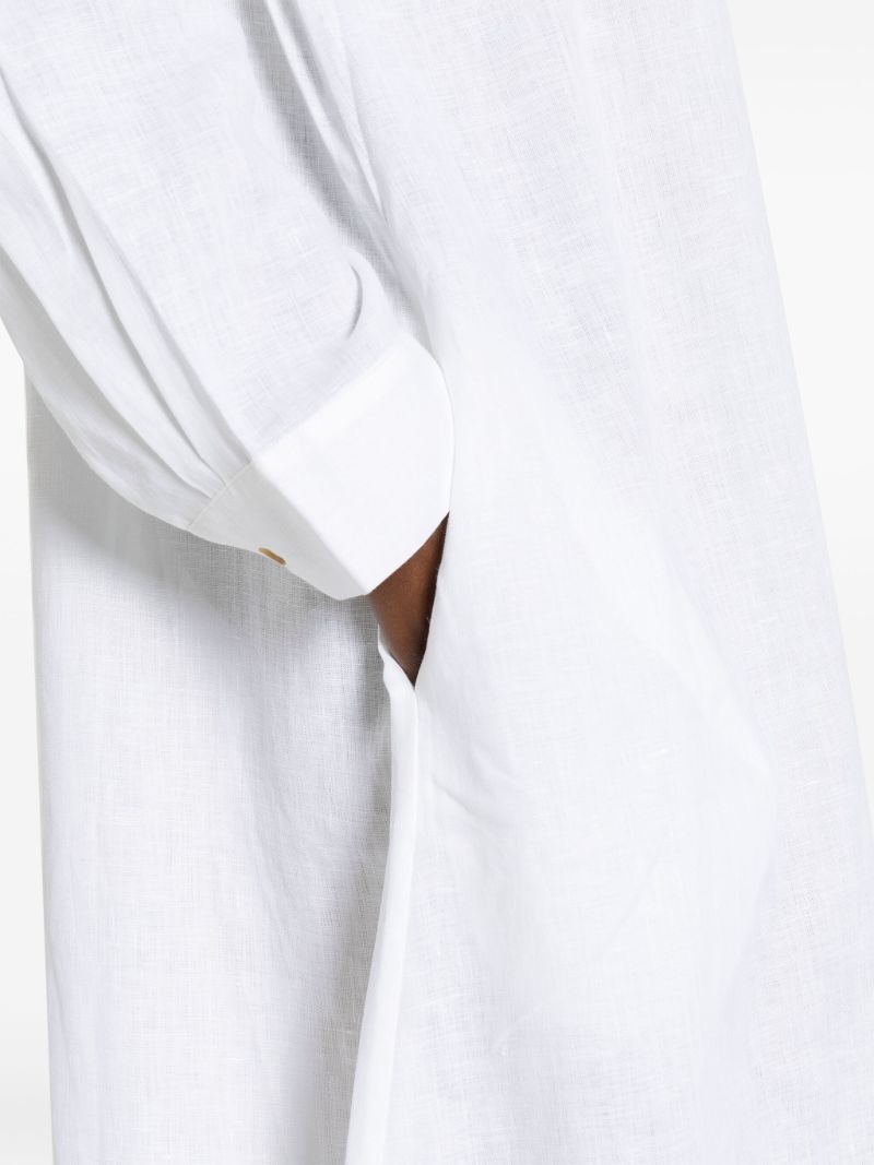 White Lisbon Linen Shirt Dress