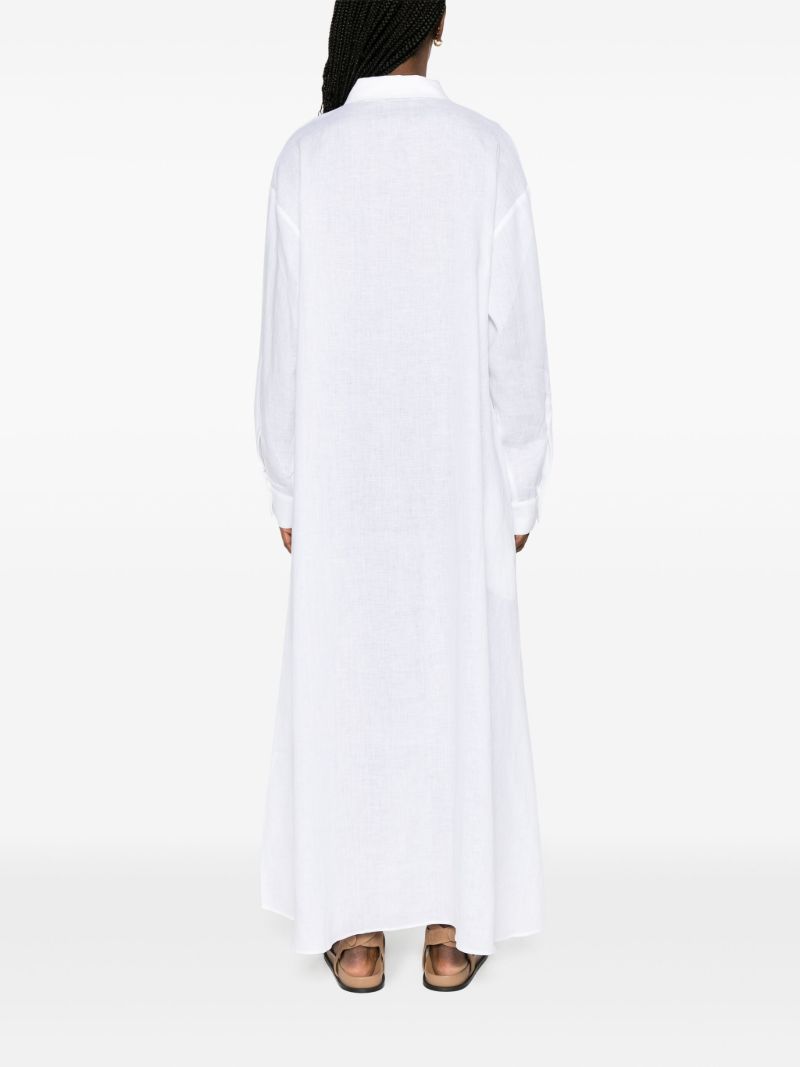 White Lisbon Linen Shirt Dress