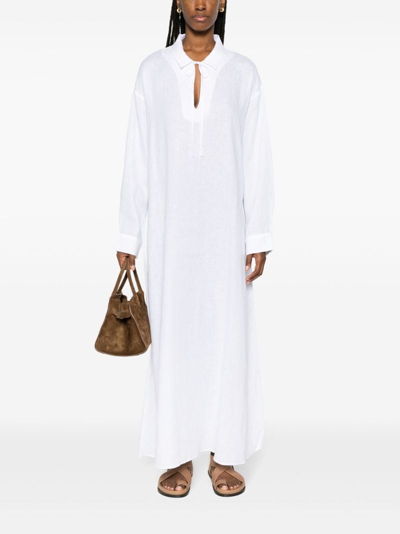 White Lisbon Linen Shirt Dress