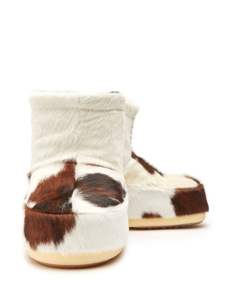 White Icon Low Pony-hair Boots