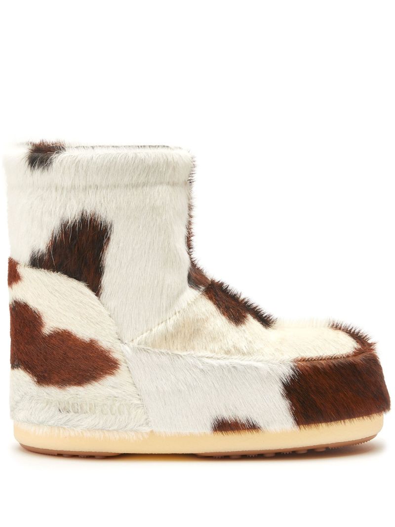White Icon Low Pony-hair Boots