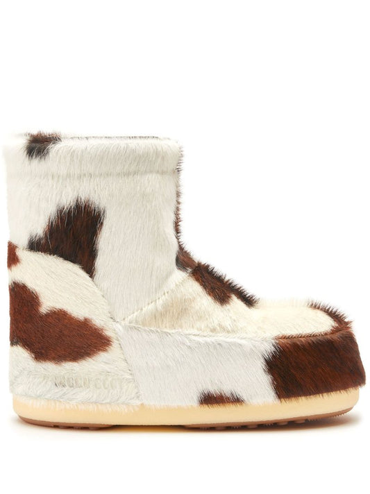 White Icon Low Pony-hair Boots