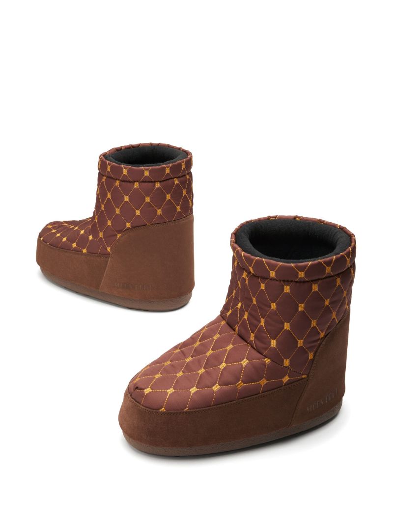 Brown Icon Low Quilted Boots
