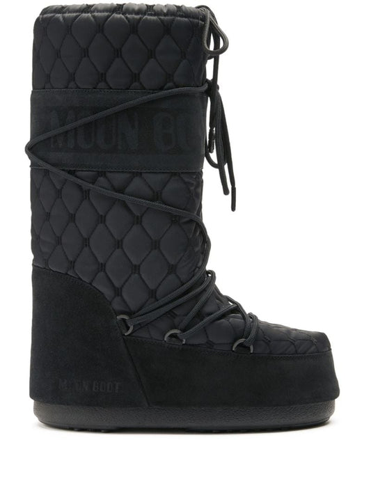 Black Icon Quilted Boots