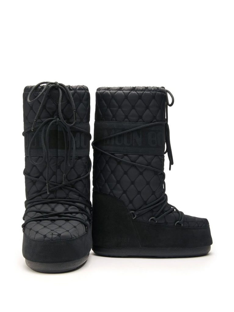 Black Icon Quilted Boots