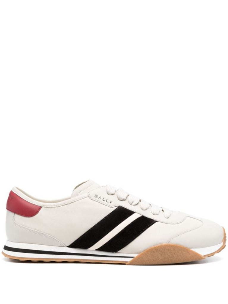 White Logo-debossed Leather Sneakers