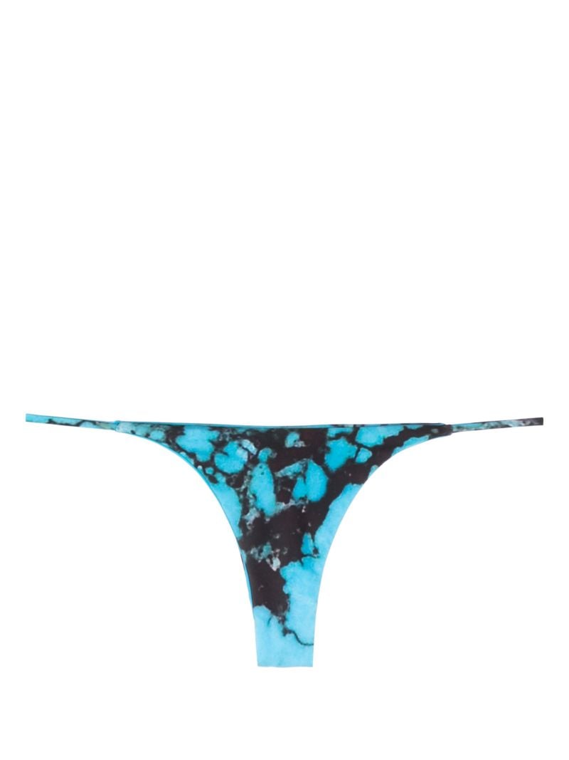 Blue Mini Ring Abstract-print Bikini Bottoms