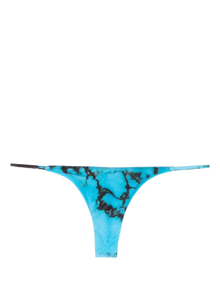 Blue Mini Ring Abstract-print Bikini Bottoms