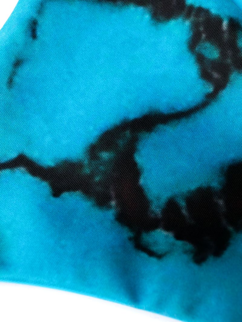 Blue Mini Ring Abstract-print Bikini Bottoms