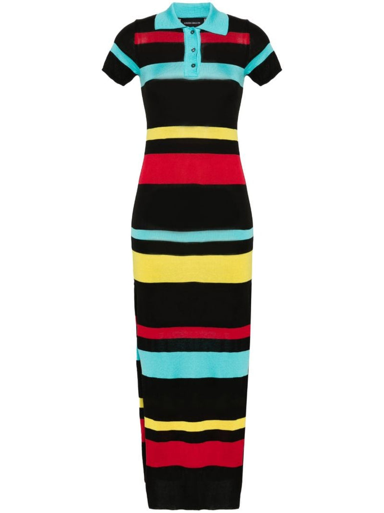 Black Merino Wool Polo Dress