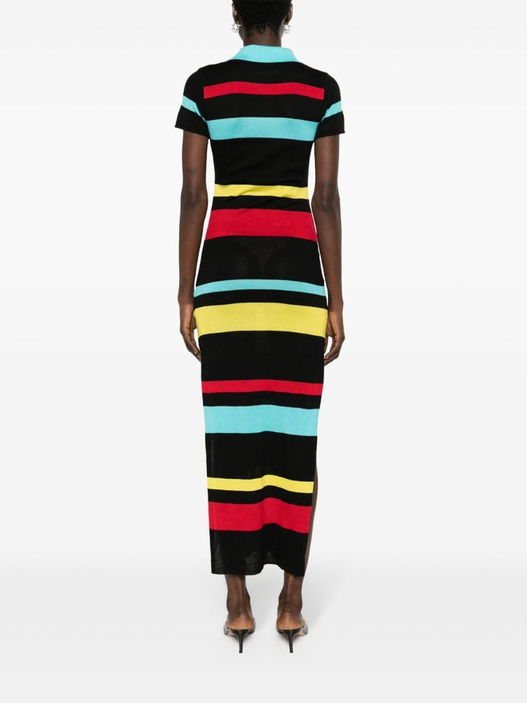 Black Merino Wool Polo Dress