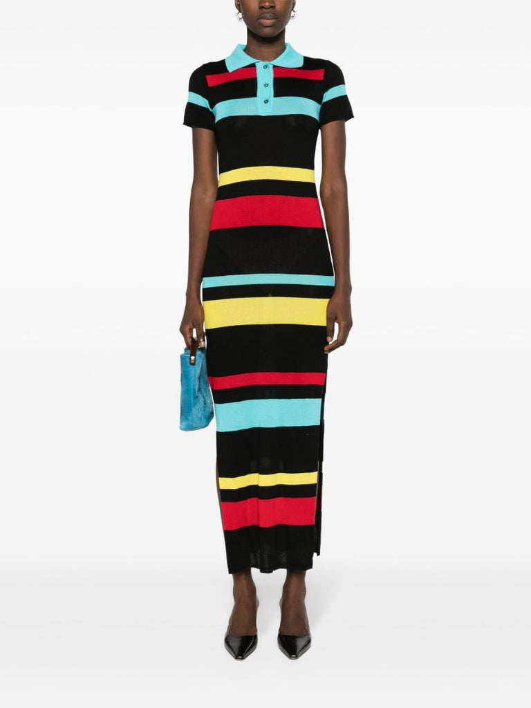 Black Merino Wool Polo Dress