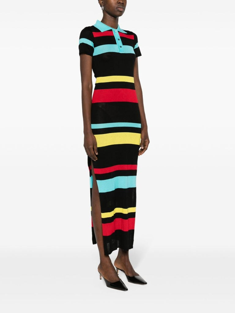 Black Merino Wool Polo Dress