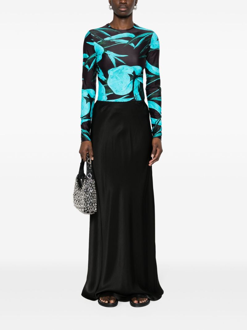 Blue Turquoise Flower Printed Top