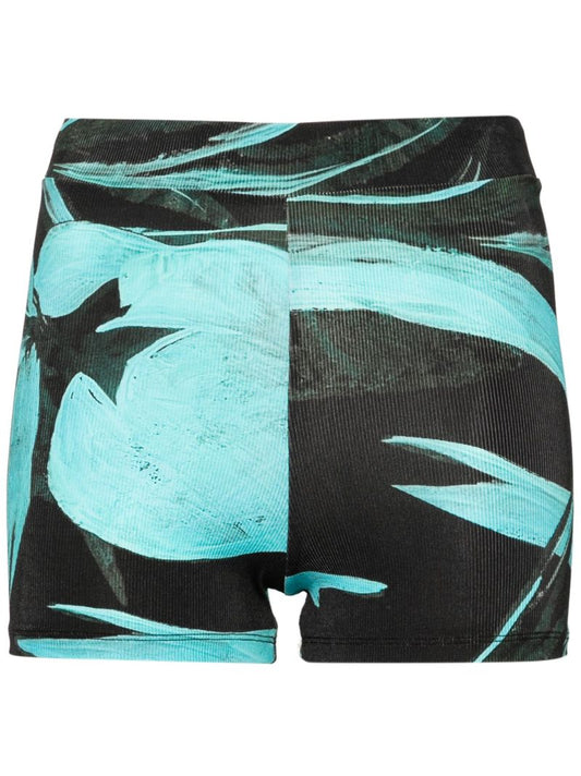 Blue Turquoise Flower Mini Shorts