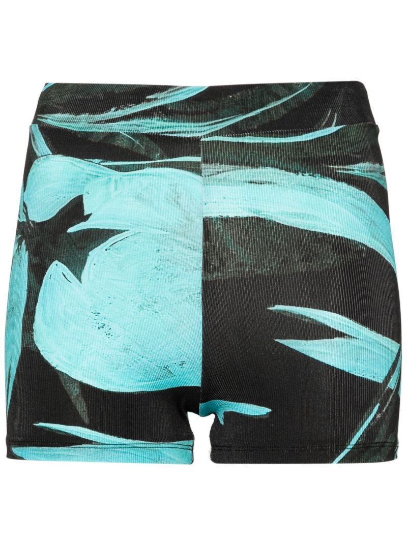 Blue Turquoise Flower Mini Shorts